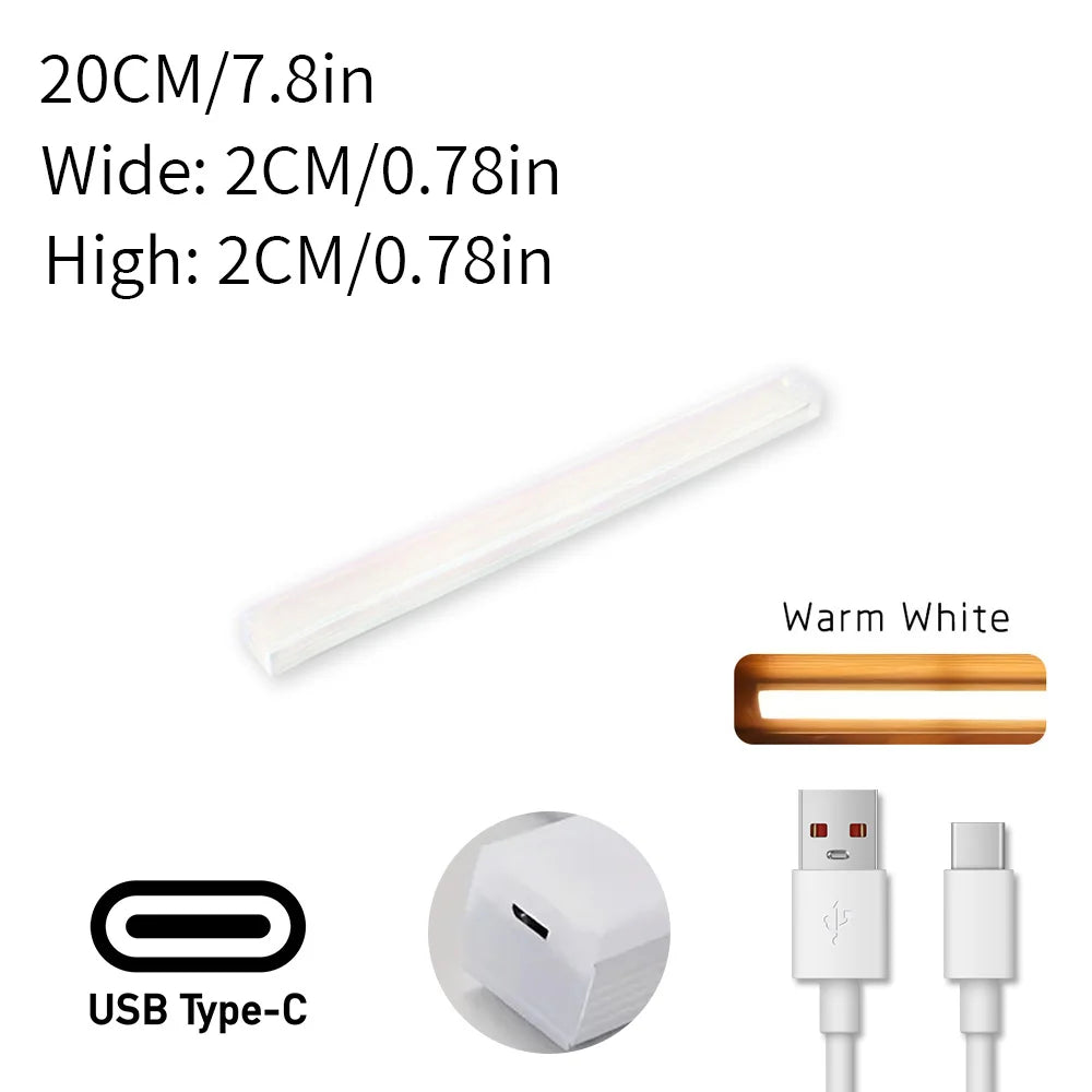 LED Motion Sensor Light Night Light USB under Cabinet Light for Kitchen Cabinet Bedroom Wardrobe Sensor Indoor Lighting