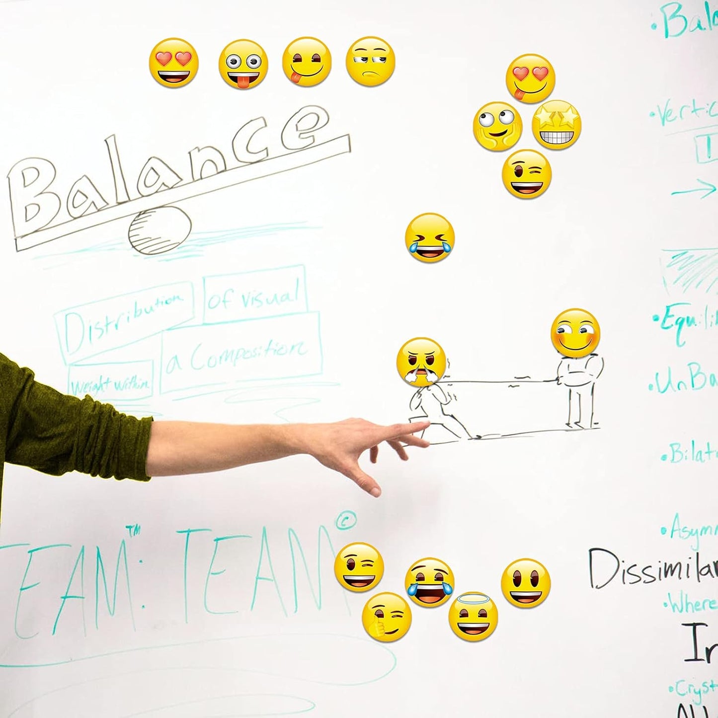 54Pcs Emoji Refrigerator Magnets Fridge Magnets for Locker Whiteboard Decorative Magnets - Cute Funny Magnets for School Home Kitchen Office Gift for Teacher Family and Friend