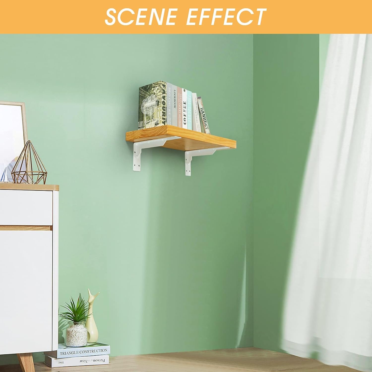 Countertop Support Brackets Heavy Duty, 10" X 6" Max Load 348 Lb 5 Mm Thick Iron Industrial Shelf Brackets, White Metal Farmhouse Wall Mounted Floating L Support for Hanging DIY Open Shelving