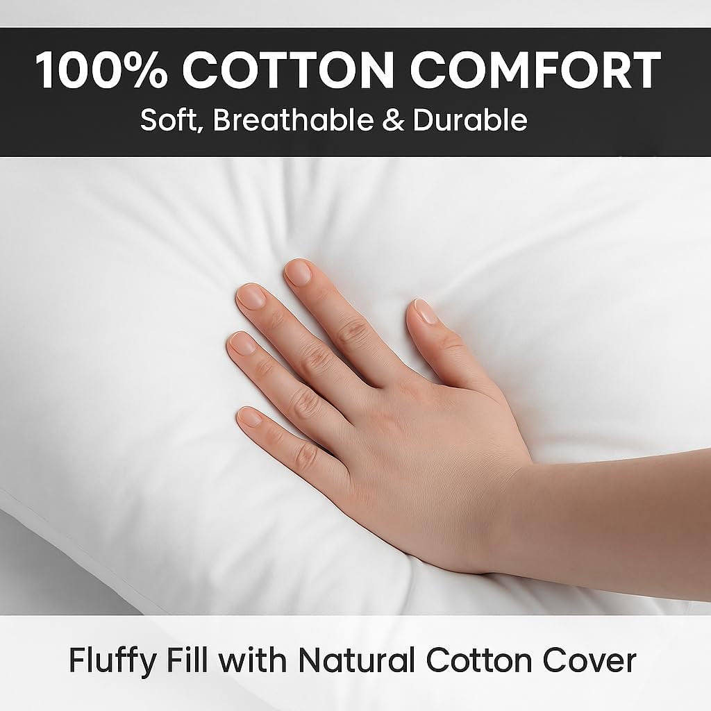 Throw Pillow Inserts 100% Cotton 2 Pack 12X12 Pillow Inserts for Decorative Pillows for Couch and Bed Indoor Cotton Pillow Stuffing