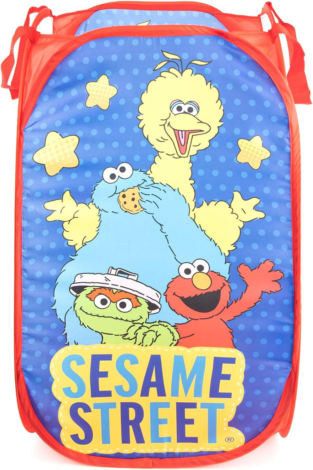 Sesame Street Pop up Hamper - Mesh Laundry Basket/Bag with Durable Handles - Features Elmo & Cookie Monster (Official Sesame Street Product)