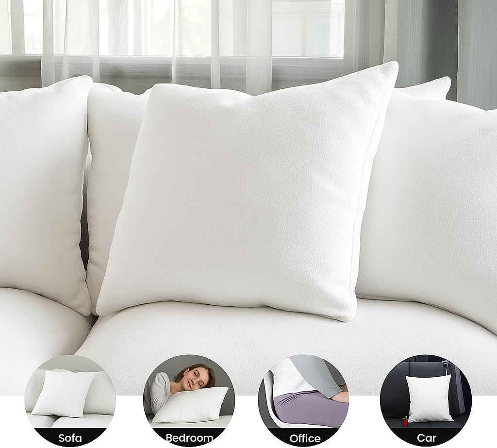 Throw Pillow Inserts 100% Cotton 2 Pack 12X12 Pillow Inserts for Decorative Pillows for Couch and Bed Indoor Cotton Pillow Stuffing