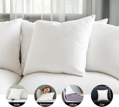Throw Pillow Inserts 100% Cotton 2 Pack 12X12 Pillow Inserts for Decorative Pillows for Couch and Bed Indoor Cotton Pillow Stuffing