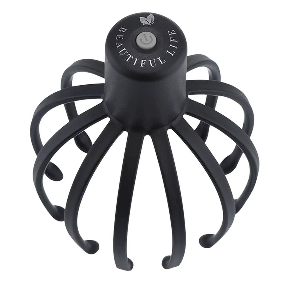 Octopus Electric Scalp Massager 360 Degree Stress Relief Head Massager Portable Hands Free Therapeutic Head Scratcher