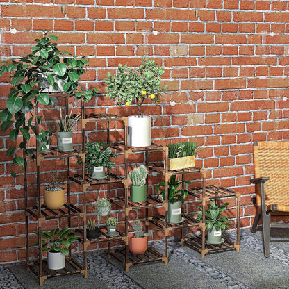 Wood Plant Stand Indoor, Outdoor for Multiple Plants, Tiered Plant Shelf Ladder Table Plant Pot Stand for Living Room, Patio, Balcony