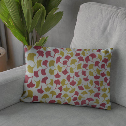 Plutus Red Mustard Beige Autumn Blossom Floral Luxury Throw Pillow