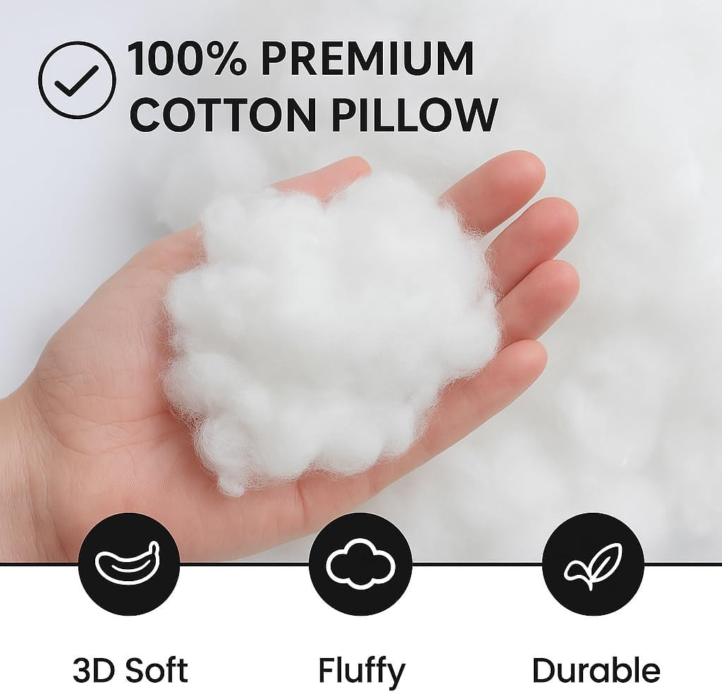 Throw Pillow Inserts 100% Cotton 2 Pack 12X12 Pillow Inserts for Decorative Pillows for Couch and Bed Indoor Cotton Pillow Stuffing