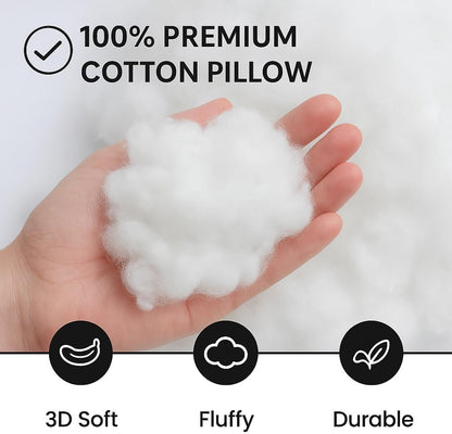 Throw Pillow Inserts 100% Cotton 2 Pack 12X12 Pillow Inserts for Decorative Pillows for Couch and Bed Indoor Cotton Pillow Stuffing