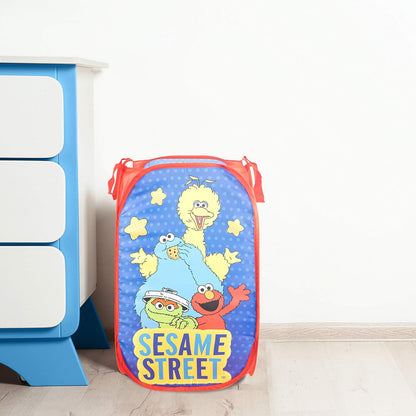 Sesame Street Pop up Hamper - Mesh Laundry Basket/Bag with Durable Handles - Features Elmo & Cookie Monster (Official Sesame Street Product)