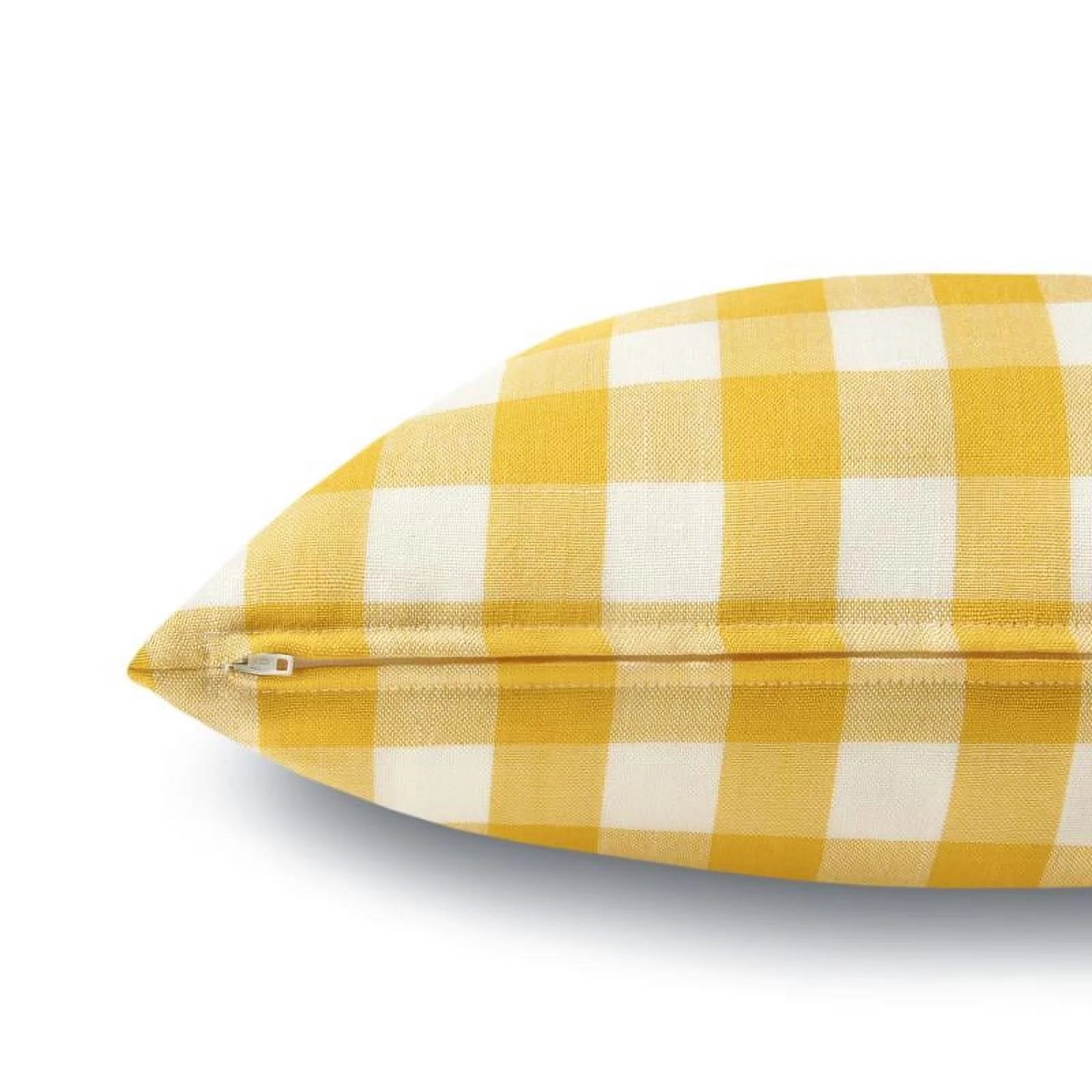 Classic Retro Checkers Plaids Series Decorative Throw Pillow, 18" X 18", Yellow, 2 Pack