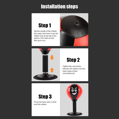Desktop Punching Bag Table Boxing Punch Ball with Strong Suction Cup Kids Adults Stress Relief Toys for Thai Sports Equipment
