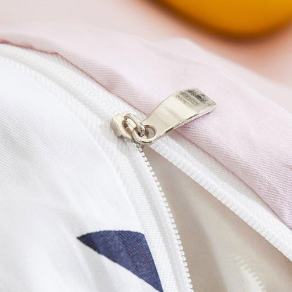 Twin Duvet Cover Set Cartoon Pink Floral Duvet Cover 100% Washed Cotton Aesthetic Bedding Sets Soft Colorful Comforter Cover Reversible Bedding for Women Kids Girls Teen