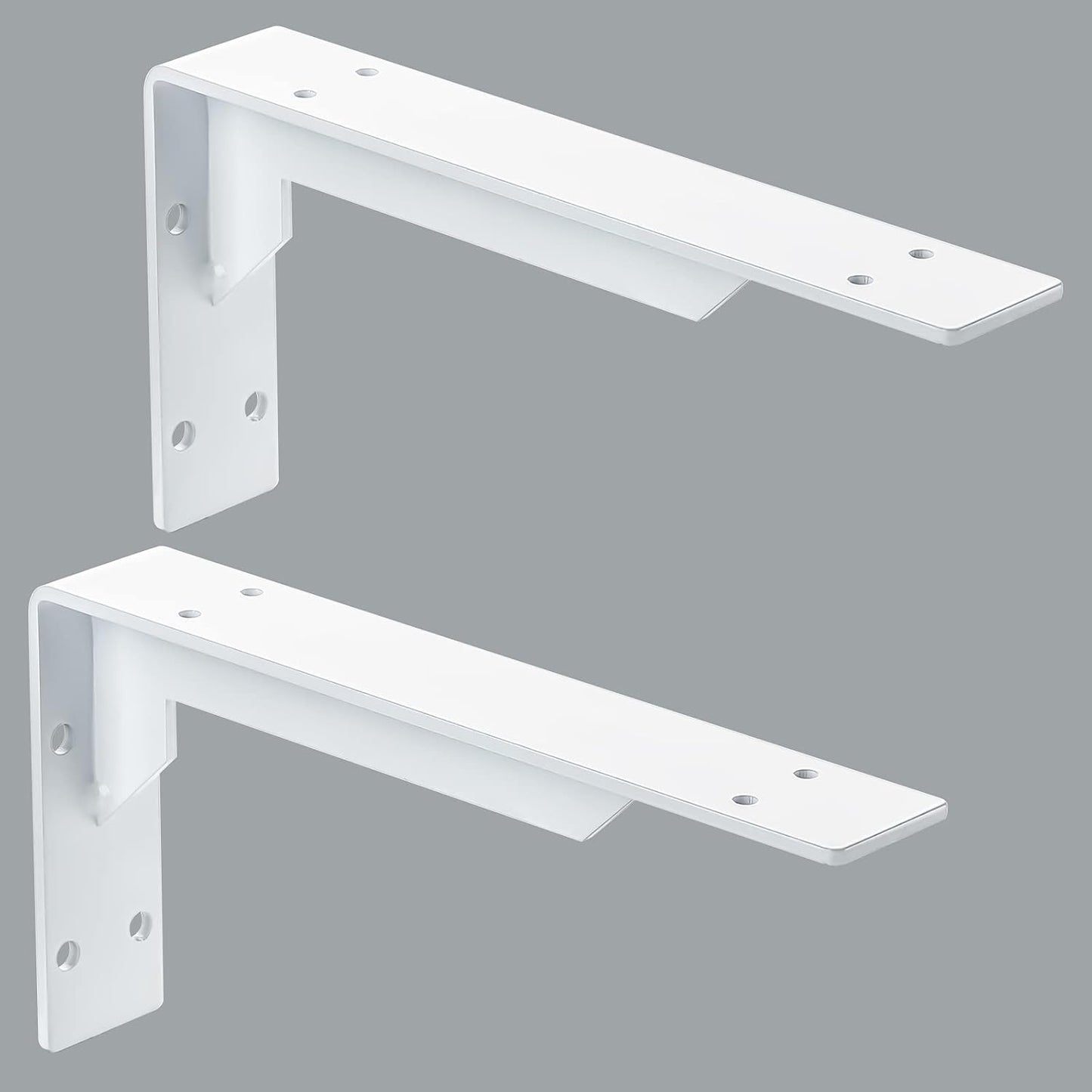 Countertop Support Brackets Heavy Duty, 10" X 6" Max Load 348 Lb 5 Mm Thick Iron Industrial Shelf Brackets, White Metal Farmhouse Wall Mounted Floating L Support for Hanging DIY Open Shelving