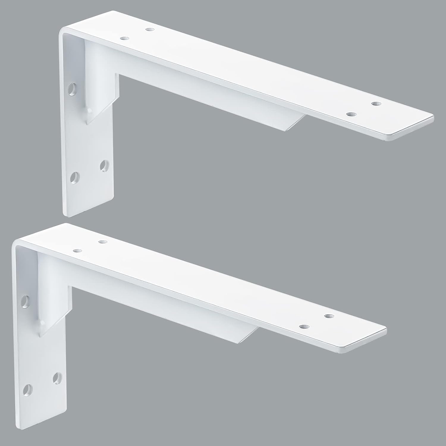 Countertop Support Brackets Heavy Duty, 10" X 6" Max Load 348 Lb 5 Mm Thick Iron Industrial Shelf Brackets, White Metal Farmhouse Wall Mounted Floating L Support for Hanging DIY Open Shelving