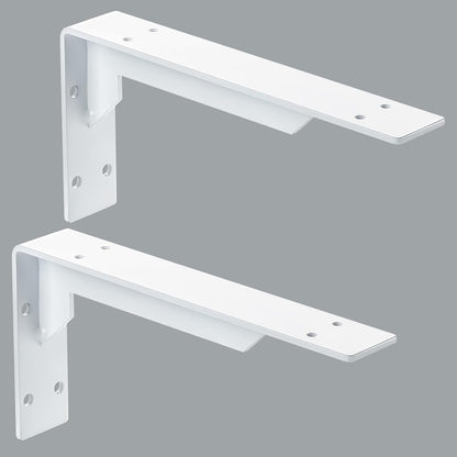 Countertop Support Brackets Heavy Duty, 10" X 6" Max Load 348 Lb 5 Mm Thick Iron Industrial Shelf Brackets, White Metal Farmhouse Wall Mounted Floating L Support for Hanging DIY Open Shelving