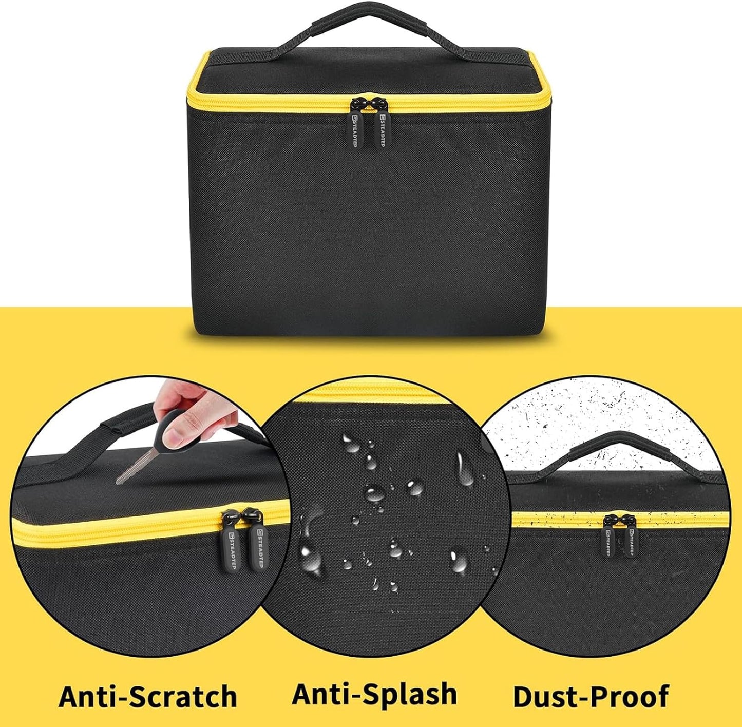 Air Compressor Storage Bag Compatible with Astroai Tire Inflator for Car Tire Pump 150PSI 12V DC/110V AC, Air Pump Carrying Case Holder for Lighter Extension Cord and Batteries (Black)