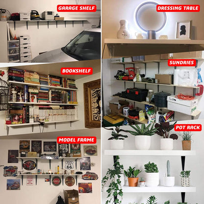 20 Pack 12 Inch Heavy Duty Black Iron Metal Floating Shelves Bracket, L Corner Brace Support, J Metal Joint Angle for Shelf