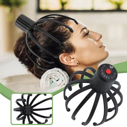 Octopus Electric Scalp Massager 360 Degree Stress Relief Head Massager Portable Hands Free Therapeutic Head Scratcher